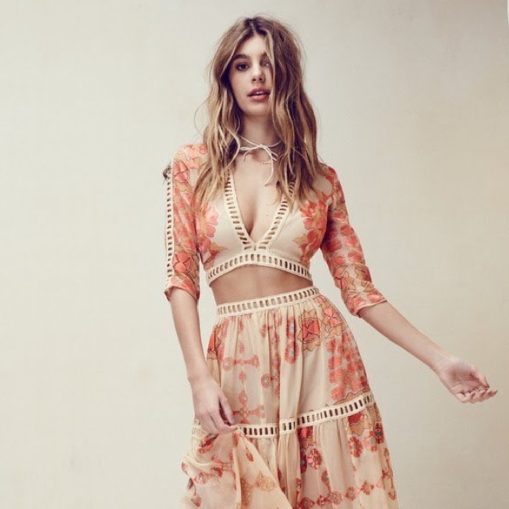 ✨FOR LOVE & LEMONS✨ Barcelona Crop Top in Creme - Picture 5 of 16